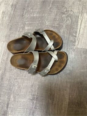 Birkenstock Mayari Women's EU 37 US 6 Reg Silver Brown Sandals look at pictures